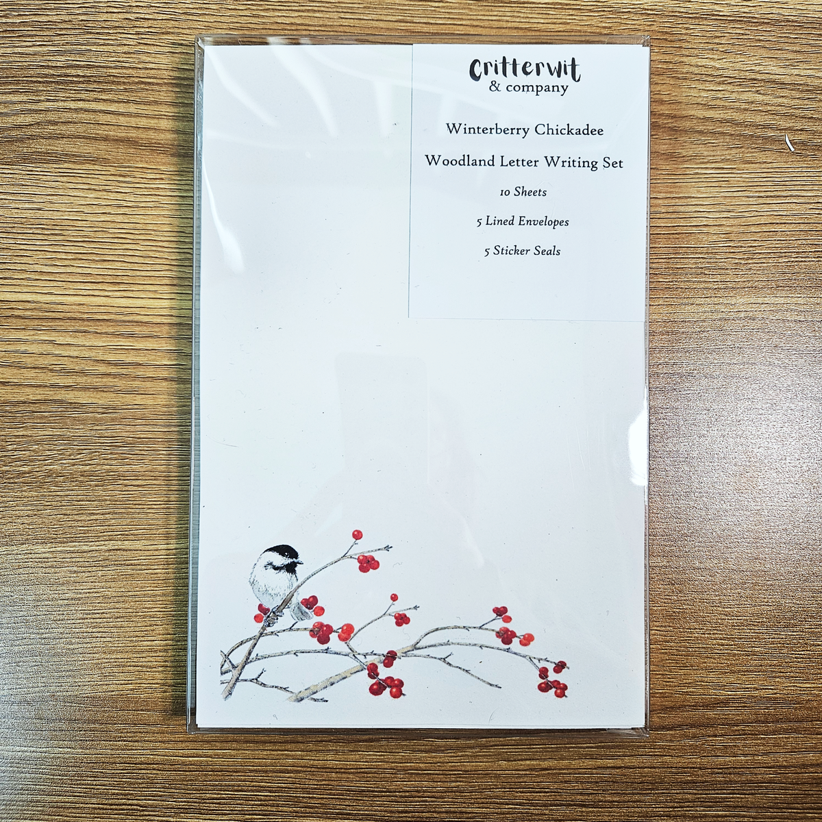 Winterberry Chickadee Letter Writing Set