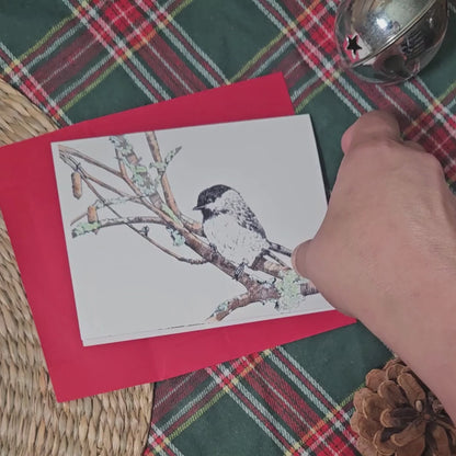 Winter Chickadee card boxed set