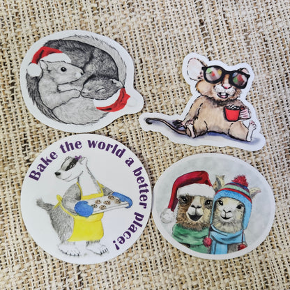Merry and Bright mouse sticker