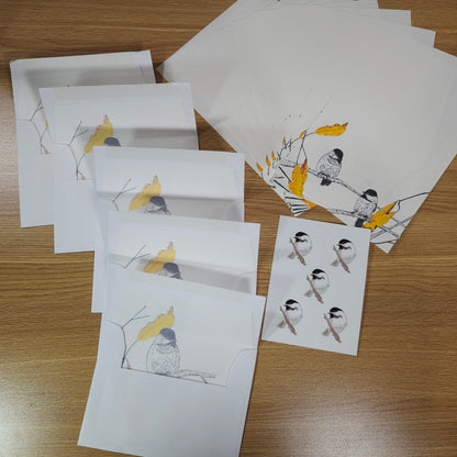 Fall Leaves and Chickadees Letter Writing Set