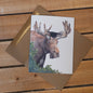 Moose in Cap Graduation Greeting Card | 4.25 x 5.5 inches | Kraft Envelope Included