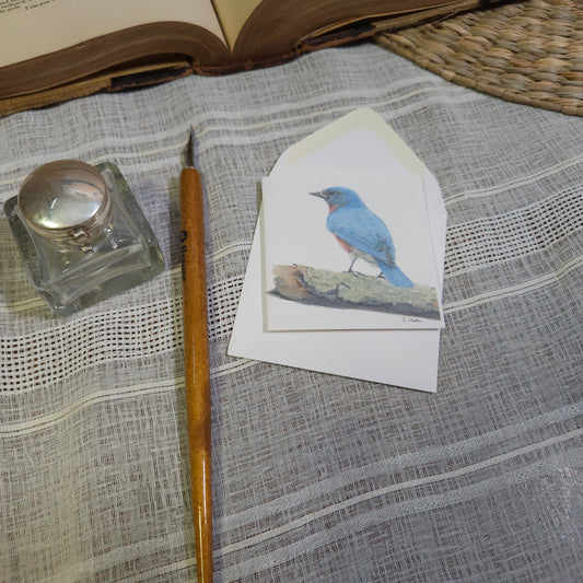 Bluebird Mini Greeting Card – whimsical woodland animal gift, perfect for holidays and everyday use.