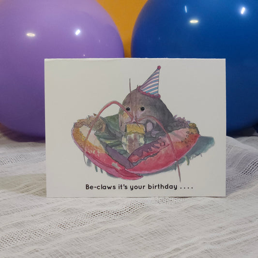 Shellfish birthday Greeting Card – whimsical woodland animal gift, perfect for holidays and everyday use.
