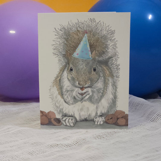 Go Nuts Birthday Greeting Card – whimsical woodland animal gift, perfect for holidays and everyday use.