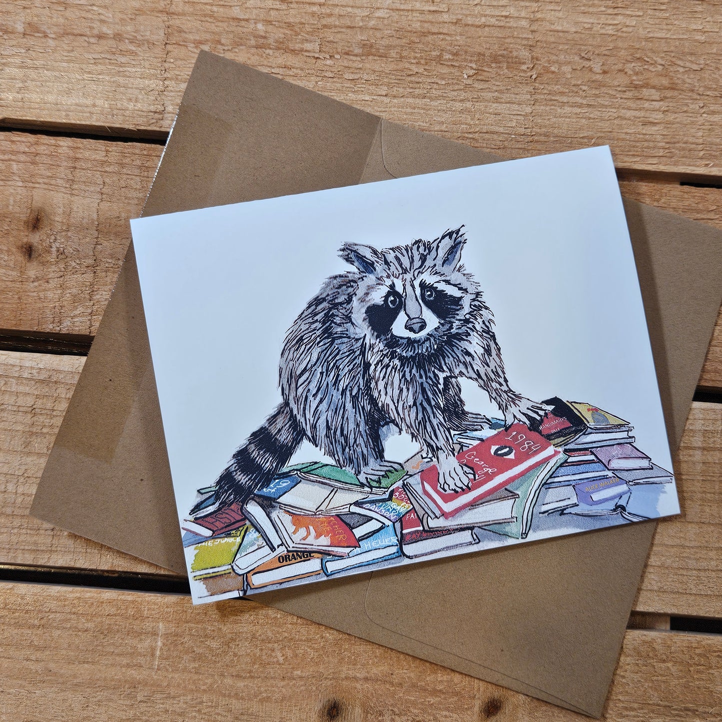 Raccoon Banned Books Card