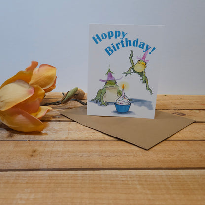 Hoppy Birthday Frogs – Woodland Greeting Card