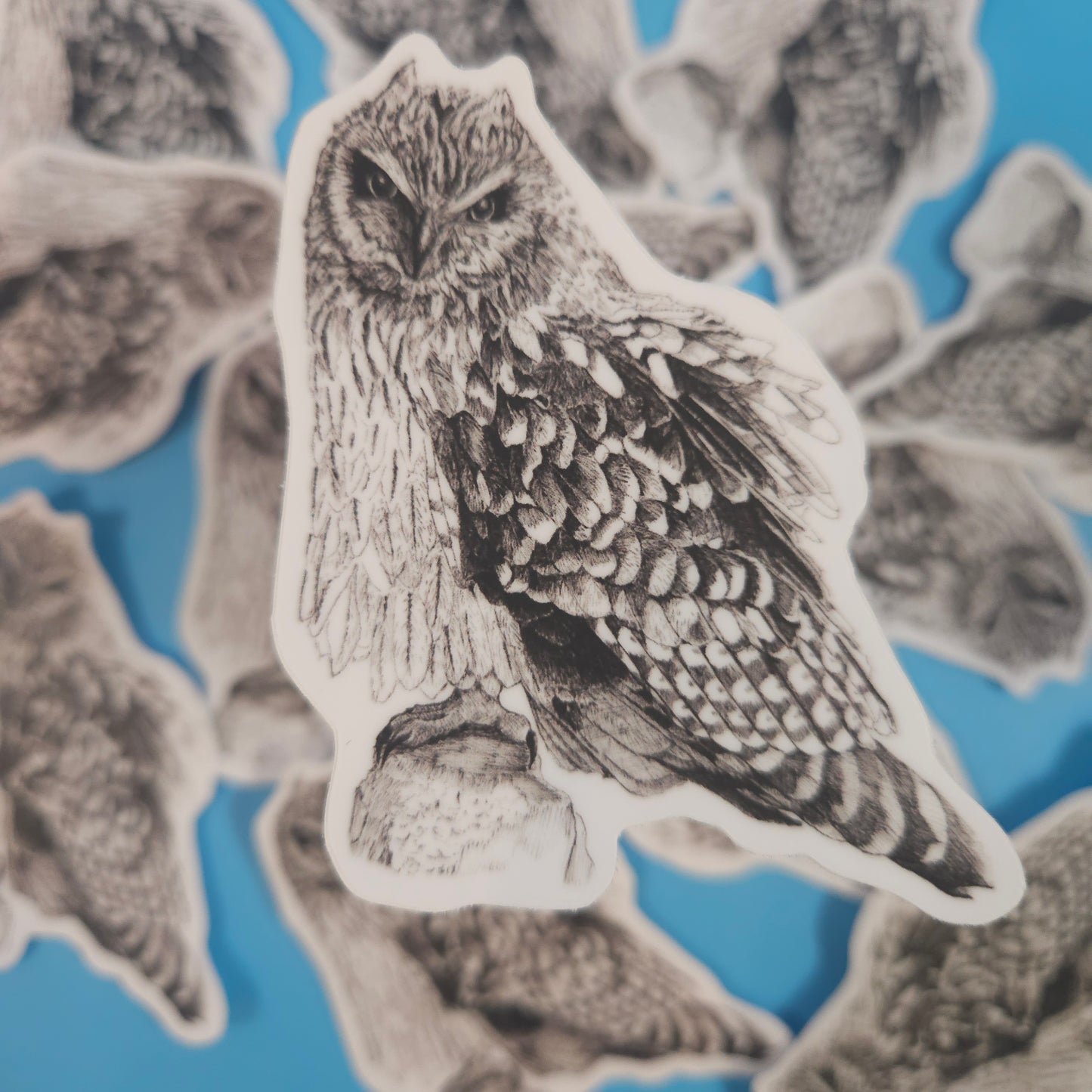 Ruffled Feathers Owl Sticker - 3x3” waterproof vinyl decal