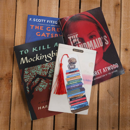 Banned Books Stack – Illustrated Woodland Bookmark