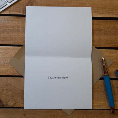So, are you okay? - Chickadee and chipmunk Woodland Greeting Card