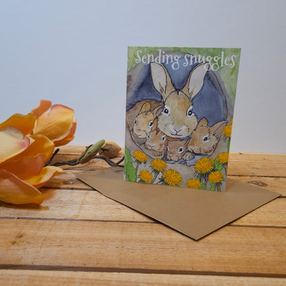 [Sending Snuggles Rabbit Family Spring Easter] – Woodland Greeting Card