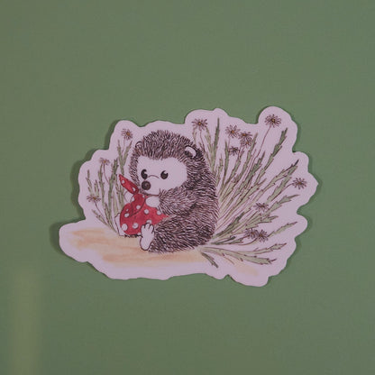 Hedgehog Picnic Sticker – 3x3 Inch Waterproof Vinyl Decal