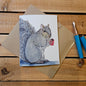 I'm Here Squirrel with Tea Greeting Card