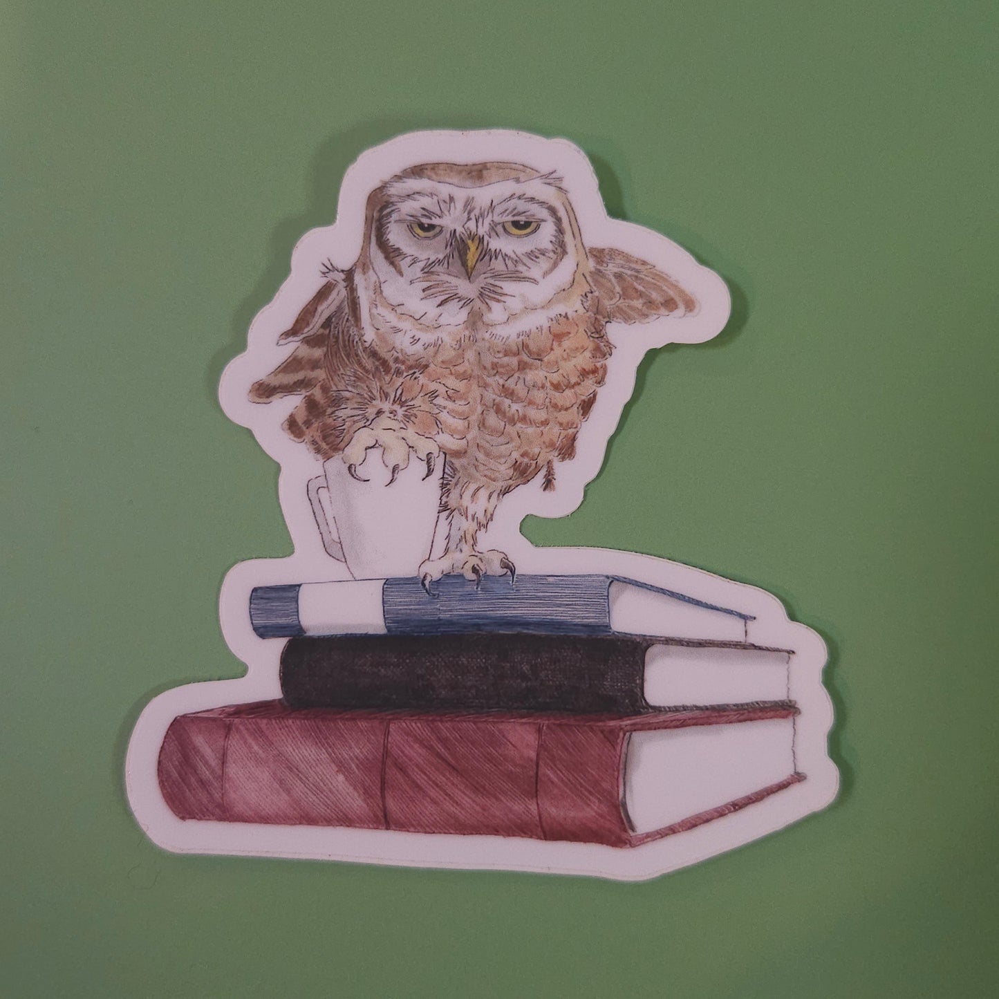 Prefer Coffee Owl Sticker – 3x3 Inch Waterproof Vinyl Decal