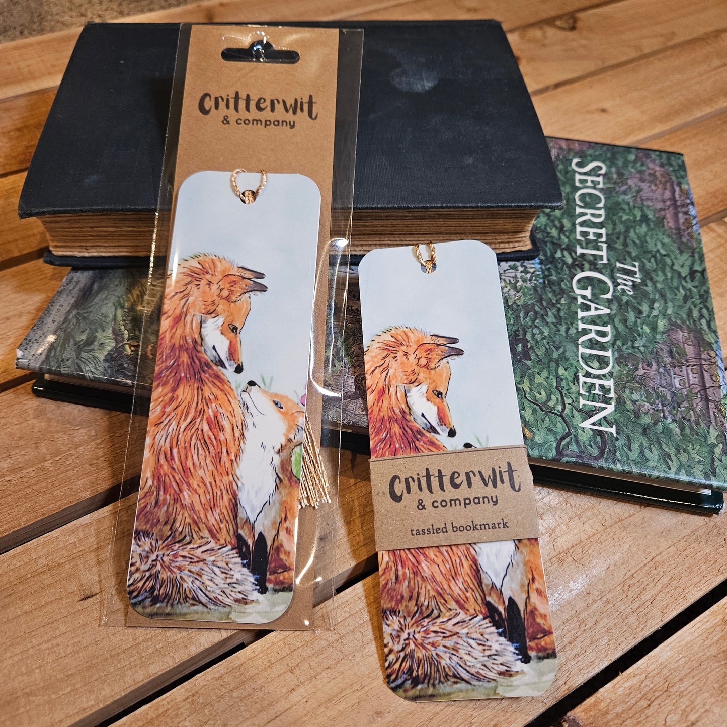 Mama Fox & Baby Fox Bookmark | 2x6 Laminated Woodland Bookmark