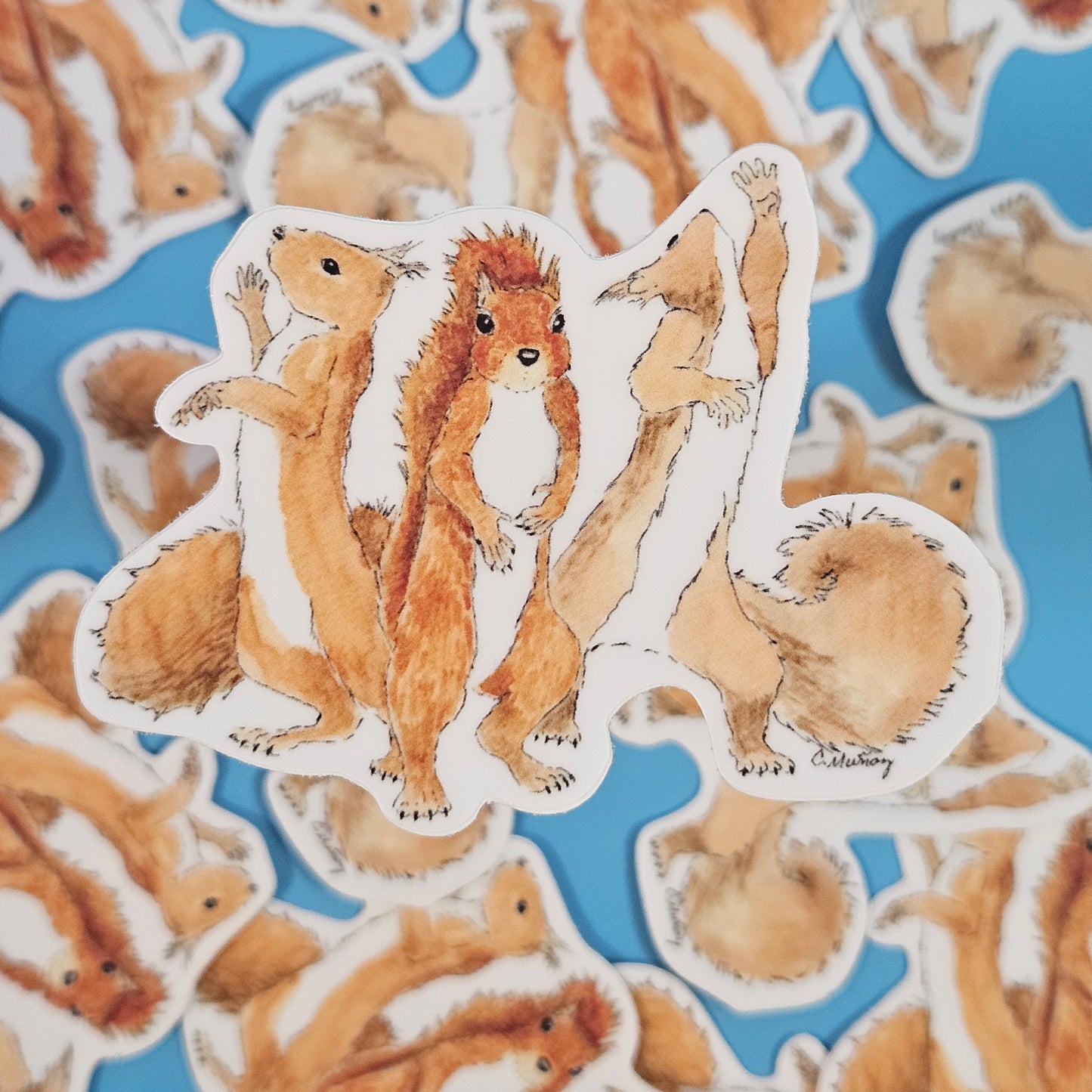 Squirrel Trio Showbiz Sticker – 3x3 Inch Waterproof Vinyl Decal