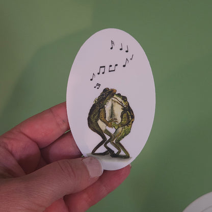 Dancing Frogs Sticker | 3x3” Waterproof Vinyl Decal