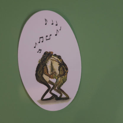 Dancing Frogs Sticker | 3x3” Waterproof Vinyl Decal