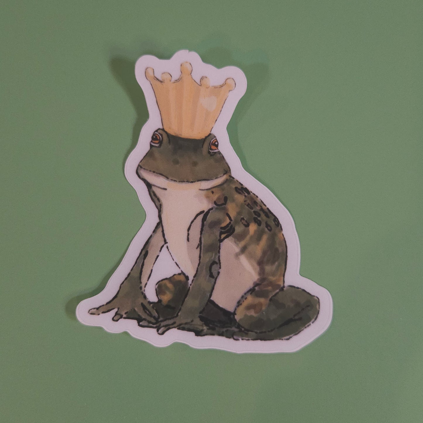 Frog Prince Transparent Sticker - 3x3” waterproof vinyl decal