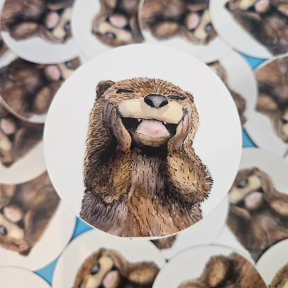 Happy Otter Sticker | 3x3” Waterproof Vinyl Decal