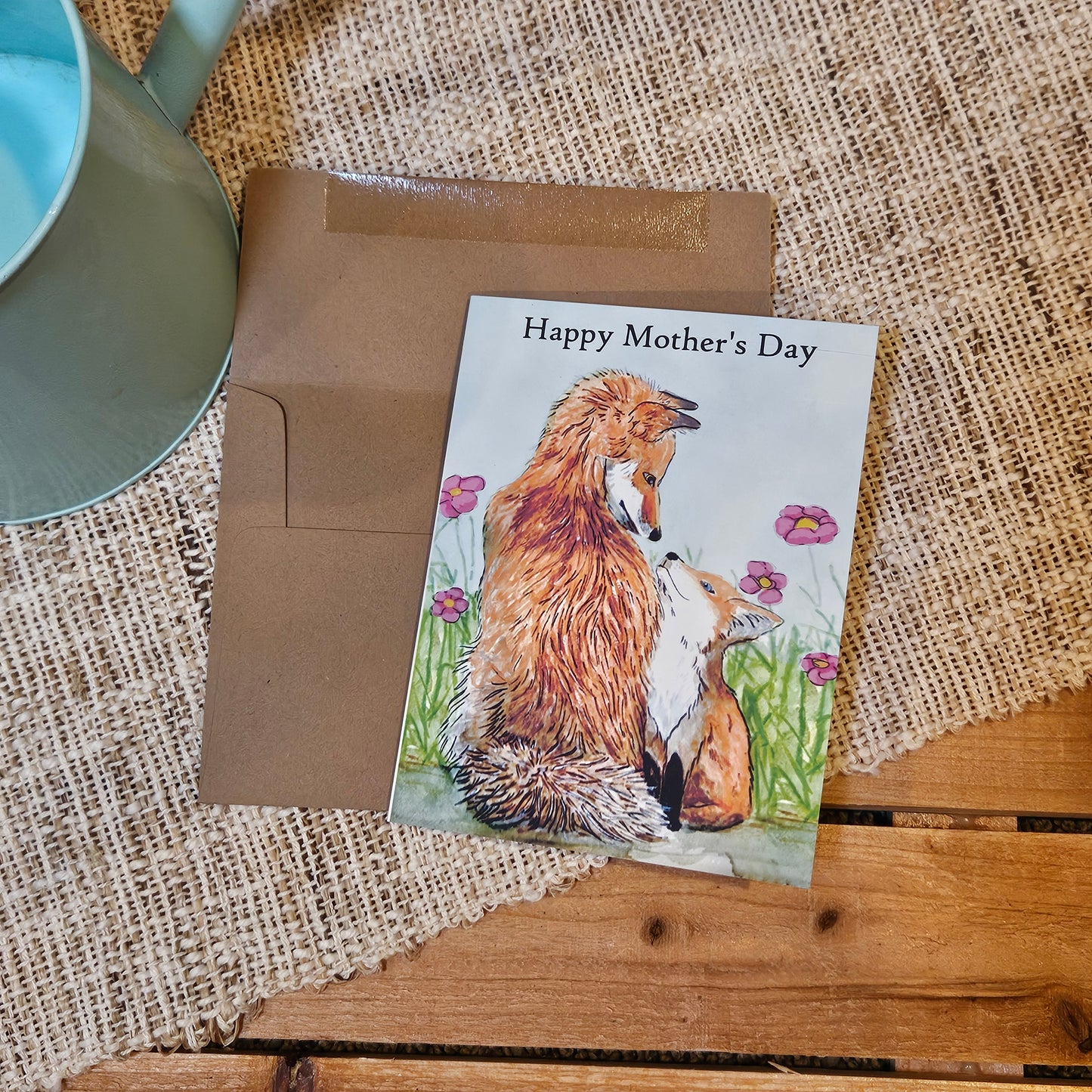 [Mom and Baby Fox Mothers Day] – Woodland Greeting Card