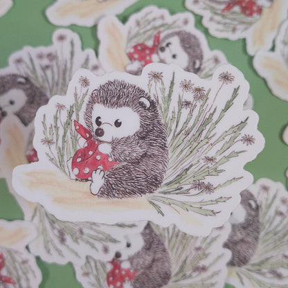 Hedgehog Picnic Sticker – 3x3 Inch Waterproof Vinyl Decal