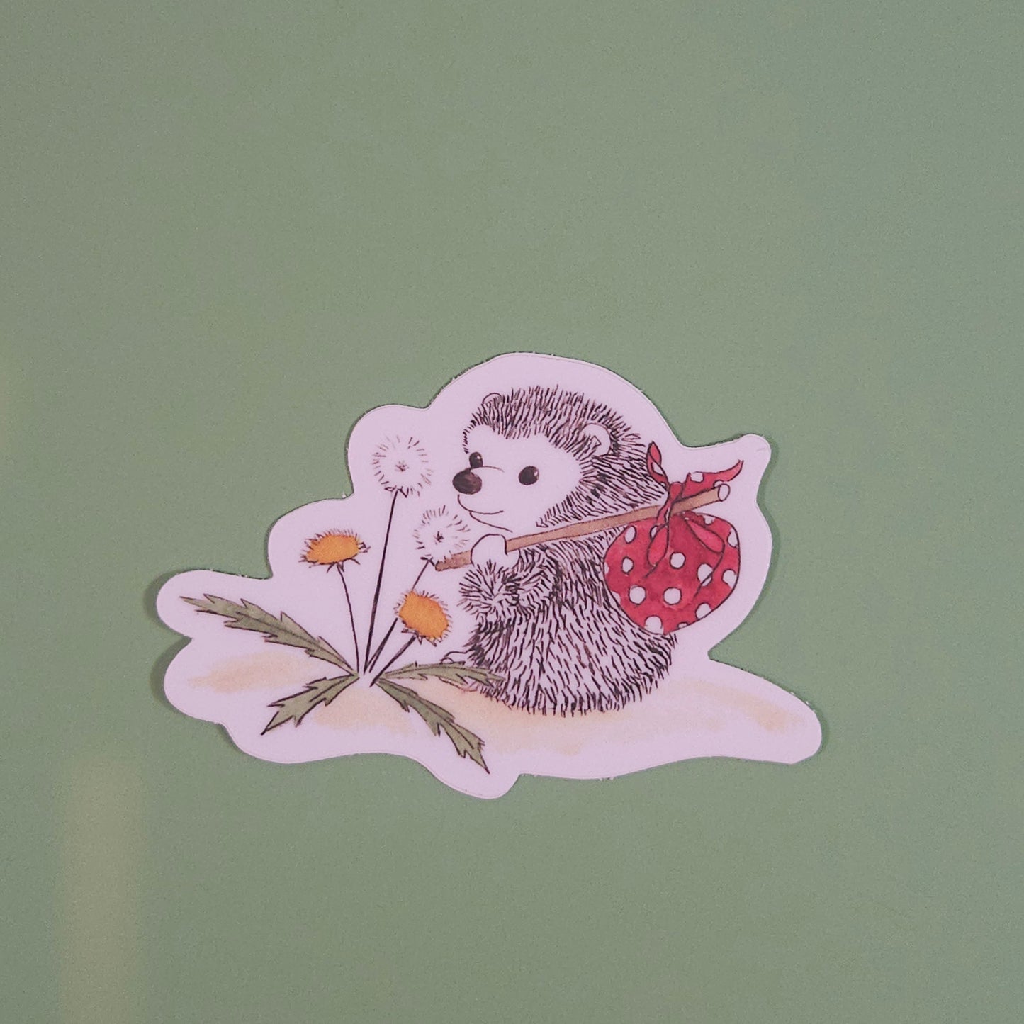Dandelion Hedgehog Sticker - 3x3 Inch Waterproof Vinyl Decal