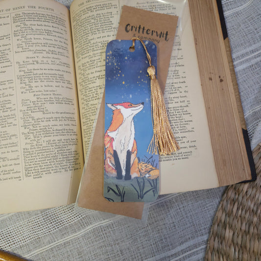 Dreaming Fox Woodland Animal Bookmark – whimsical woodland animal gift, perfect for holidays and everyday use.