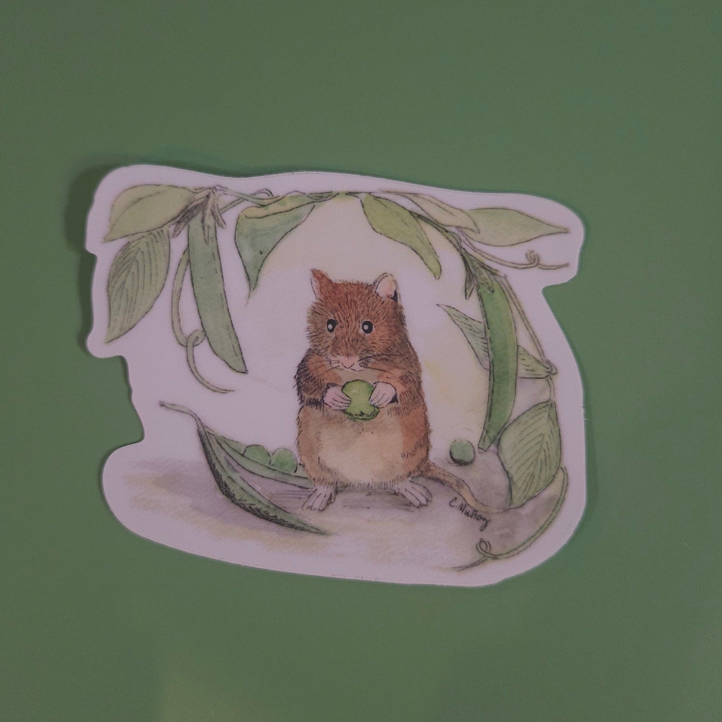 Sweetpea Mouse Sticker | 3x3” Waterproof Vinyl Decal