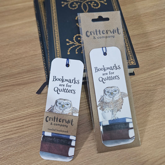 Grumpy Owl “Bookmarks Are for Quitters” Bookmark