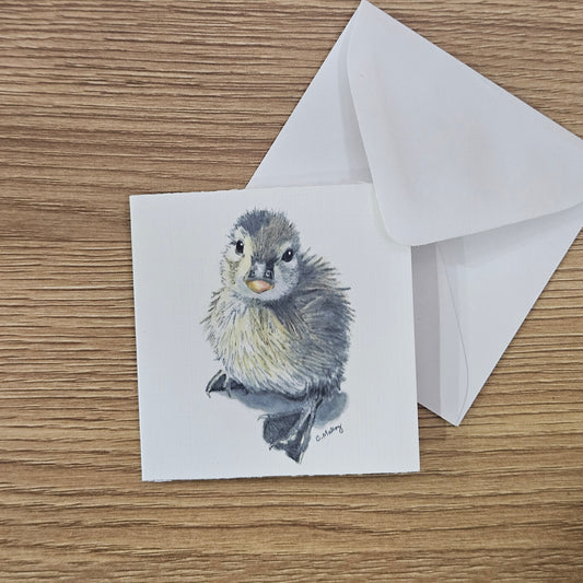Fuzzy Duckling Mini Enclosure Card | 3x3 Gift Tag