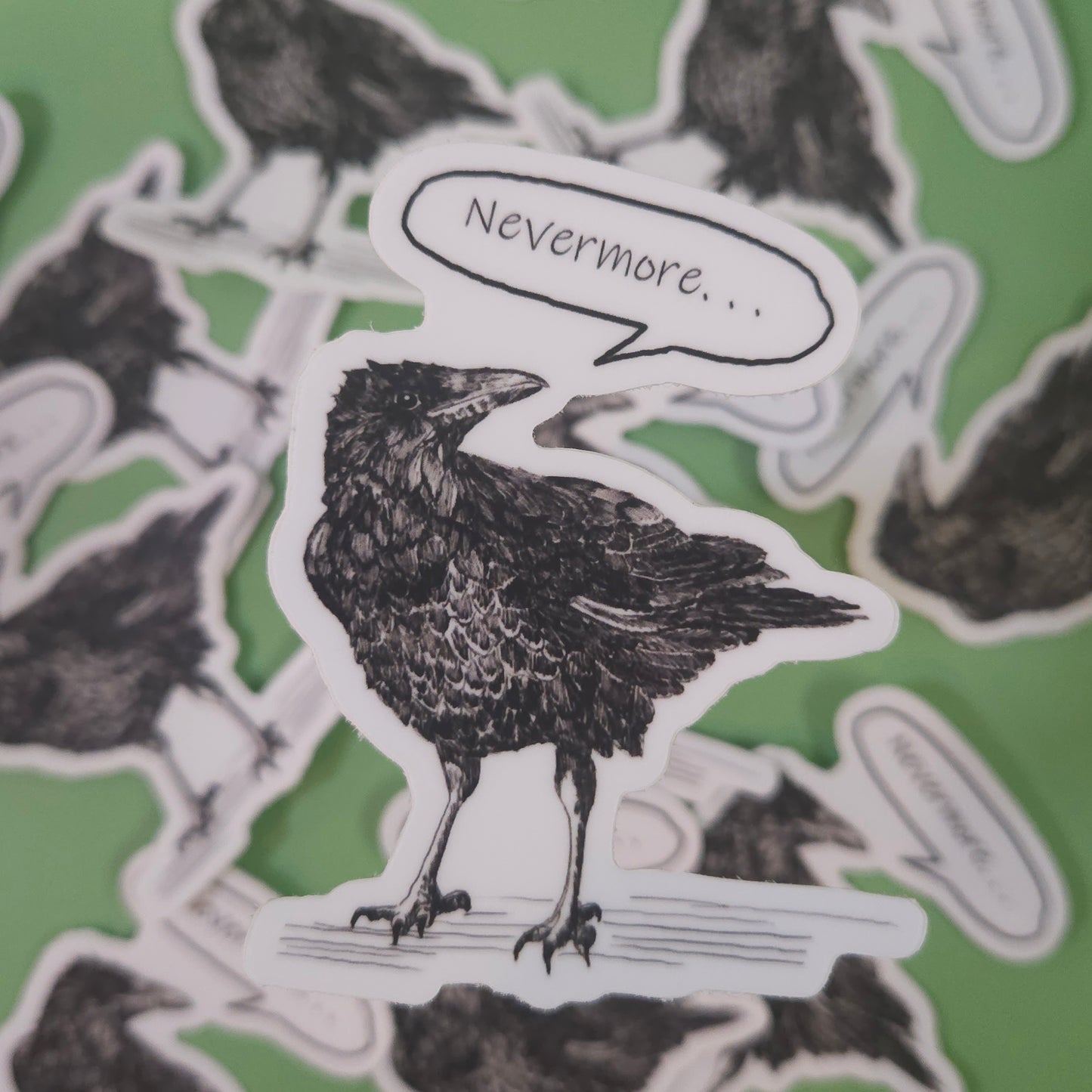 Nevermore Raven sticker - 3x3 waterproof vinyl decal