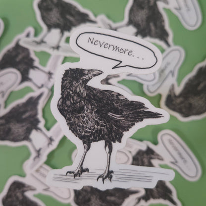 Nevermore Raven sticker - 3x3 waterproof vinyl decal