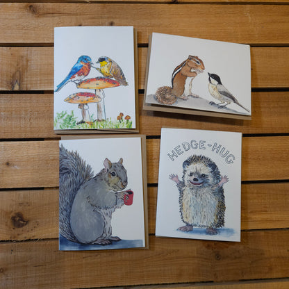 I'm Here Squirrel with Tea Greeting Card