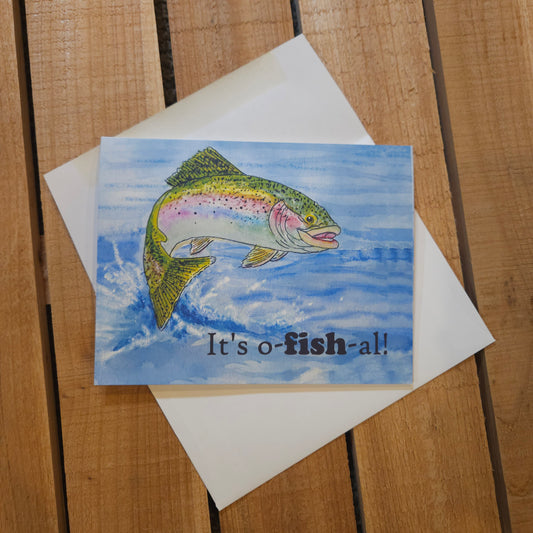 It's O-fish-al Father's day – Woodland Greeting Card