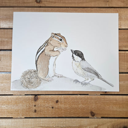 Chipmunk and Chickadee Conversation
