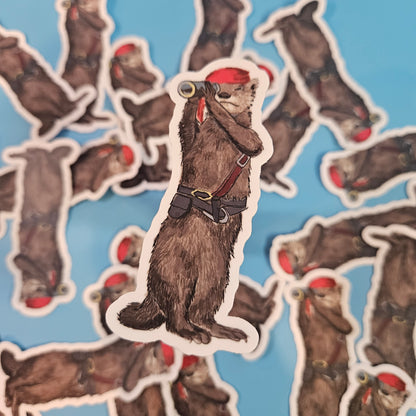 Pirate Otter Sticker | 3x3 “ Waterproof Vinyl Decal