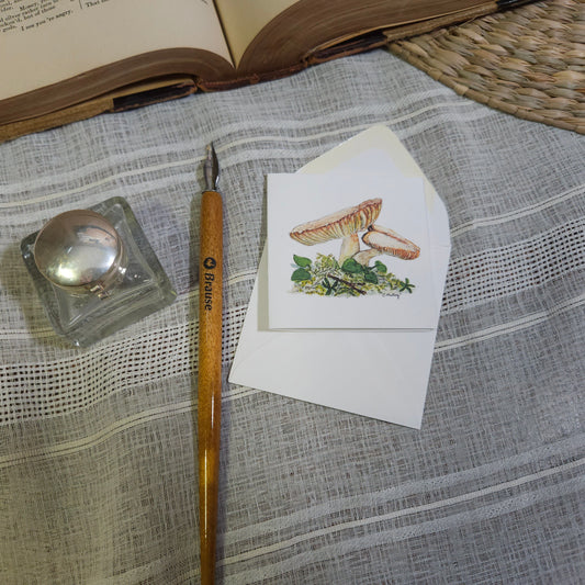 Mushroom Mini Greeting Card – whimsical woodland animal gift, perfect for holidays and everyday use.