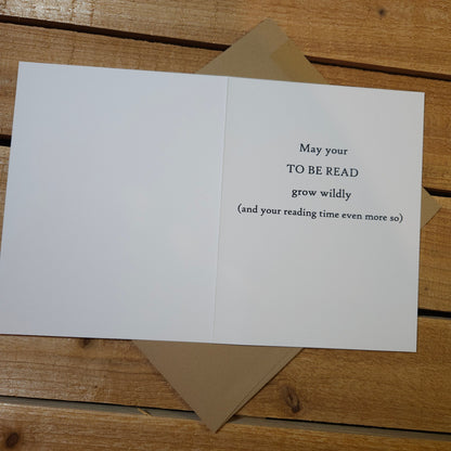 Another Year Another Stack Birthday Card - Whimsical Woodland | Bookish humor