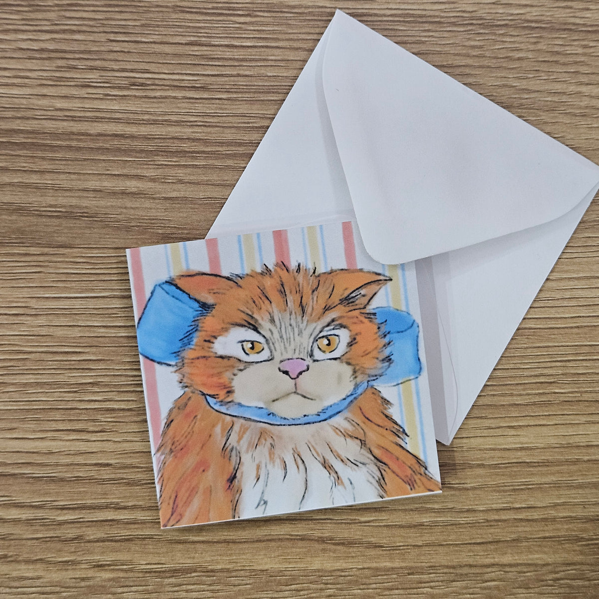Bored Cat Mini Enclosure Card | 3x3 Funny Gift Tag