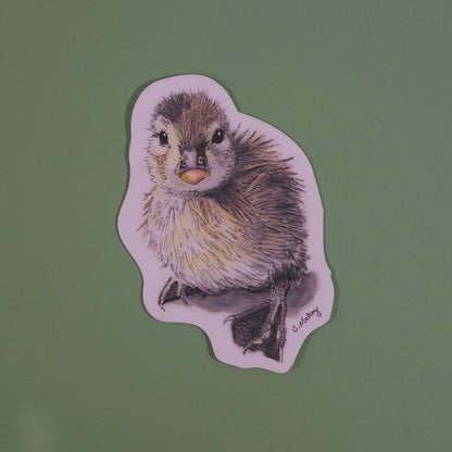 Fluffy Duckling Sticker – 3x3 Inch Waterproof Vinyl Decal