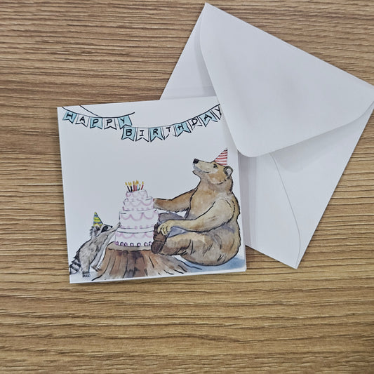 Birthday Bear Mini Enclosure Card | 3x3 Party Gift Tag
