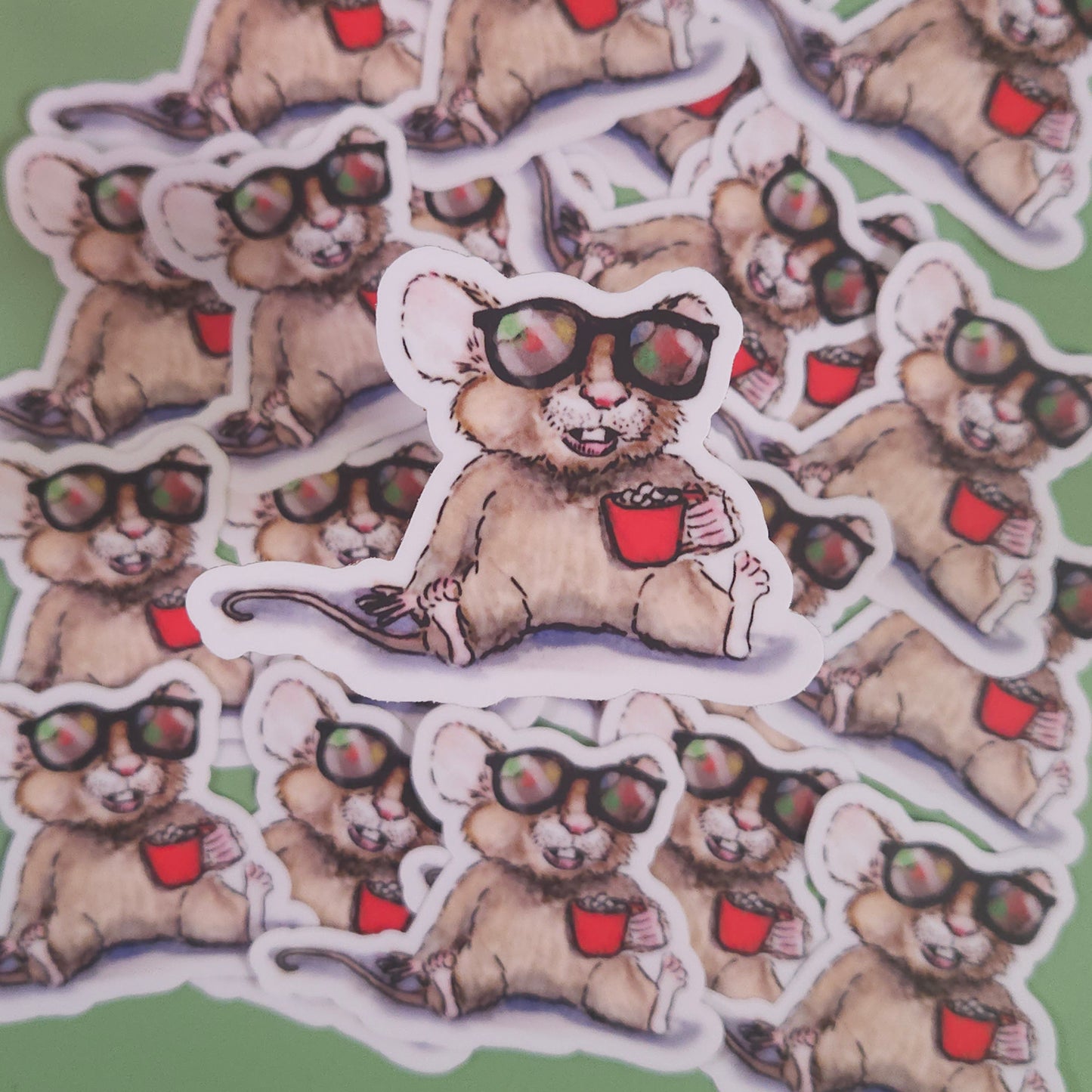 Mouse with Cocoa Sticker – 3x3 Inch Waterproof Vinyl Decal