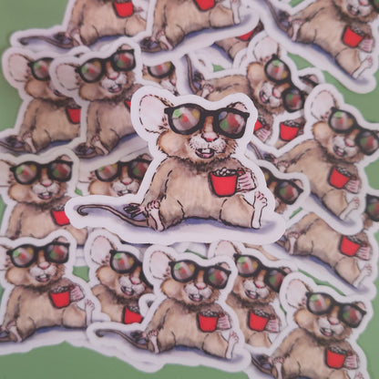 Mouse with Cocoa Sticker – 3x3 Inch Waterproof Vinyl Decal