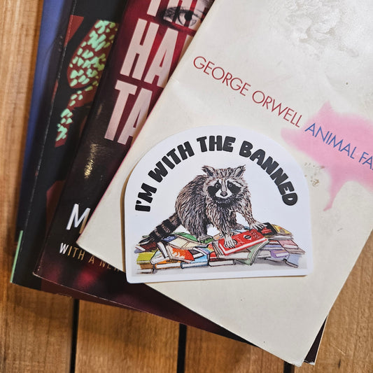 Raccoon Banned Books Sticker
