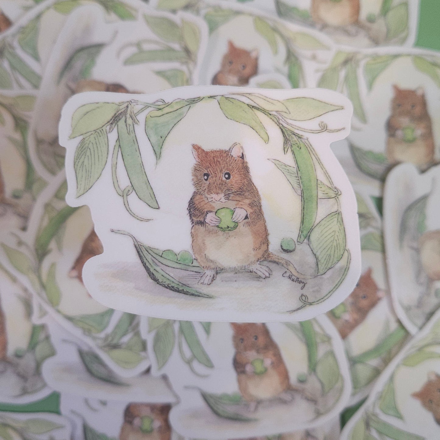 Sweetpea Mouse Sticker | 3x3” Waterproof Vinyl Decal