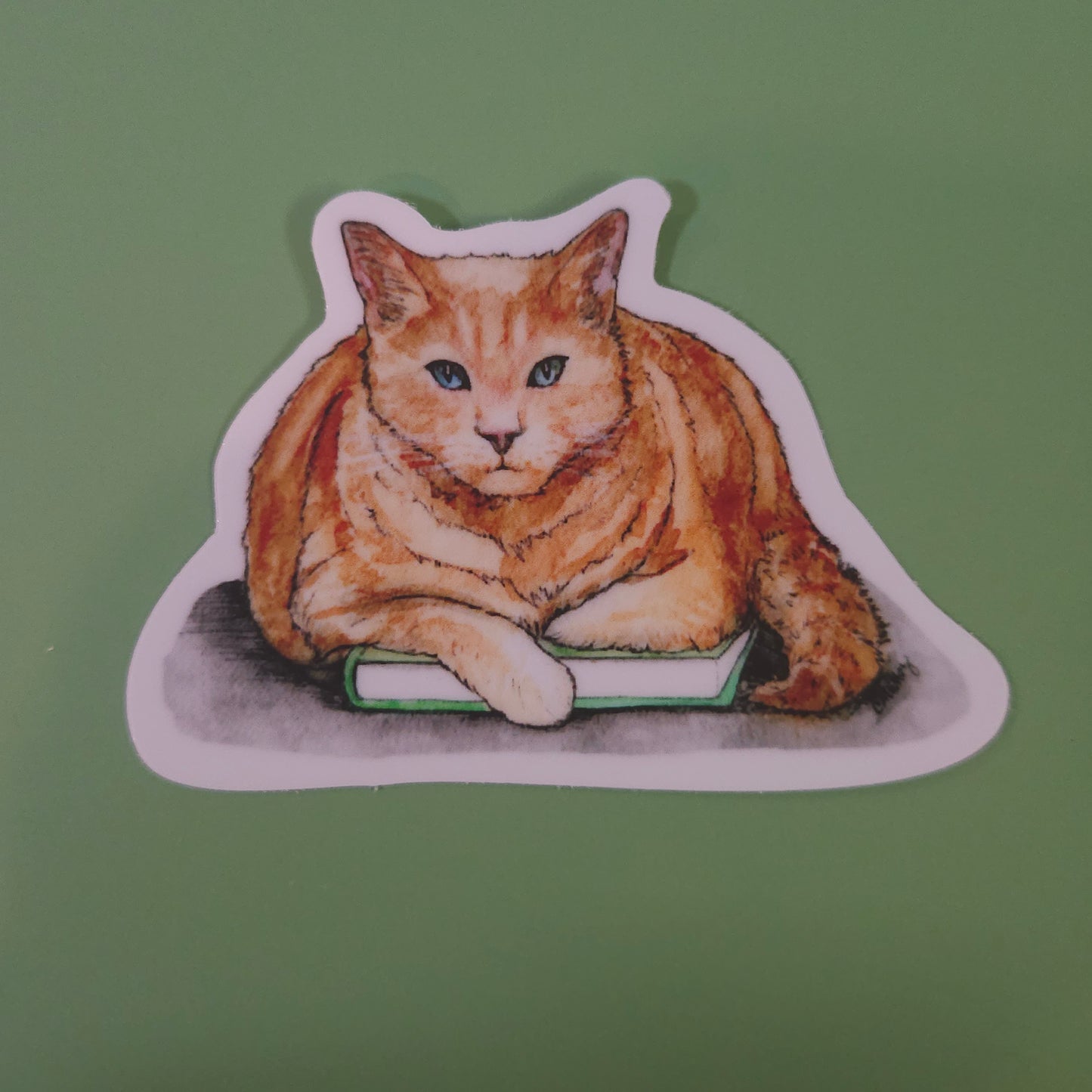 My Book Cat sticker - 3x3” waterproof vinyl decal