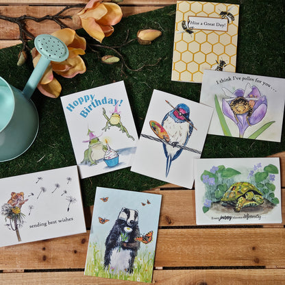 Sending Best Wishes Mouse and Dandelion Card