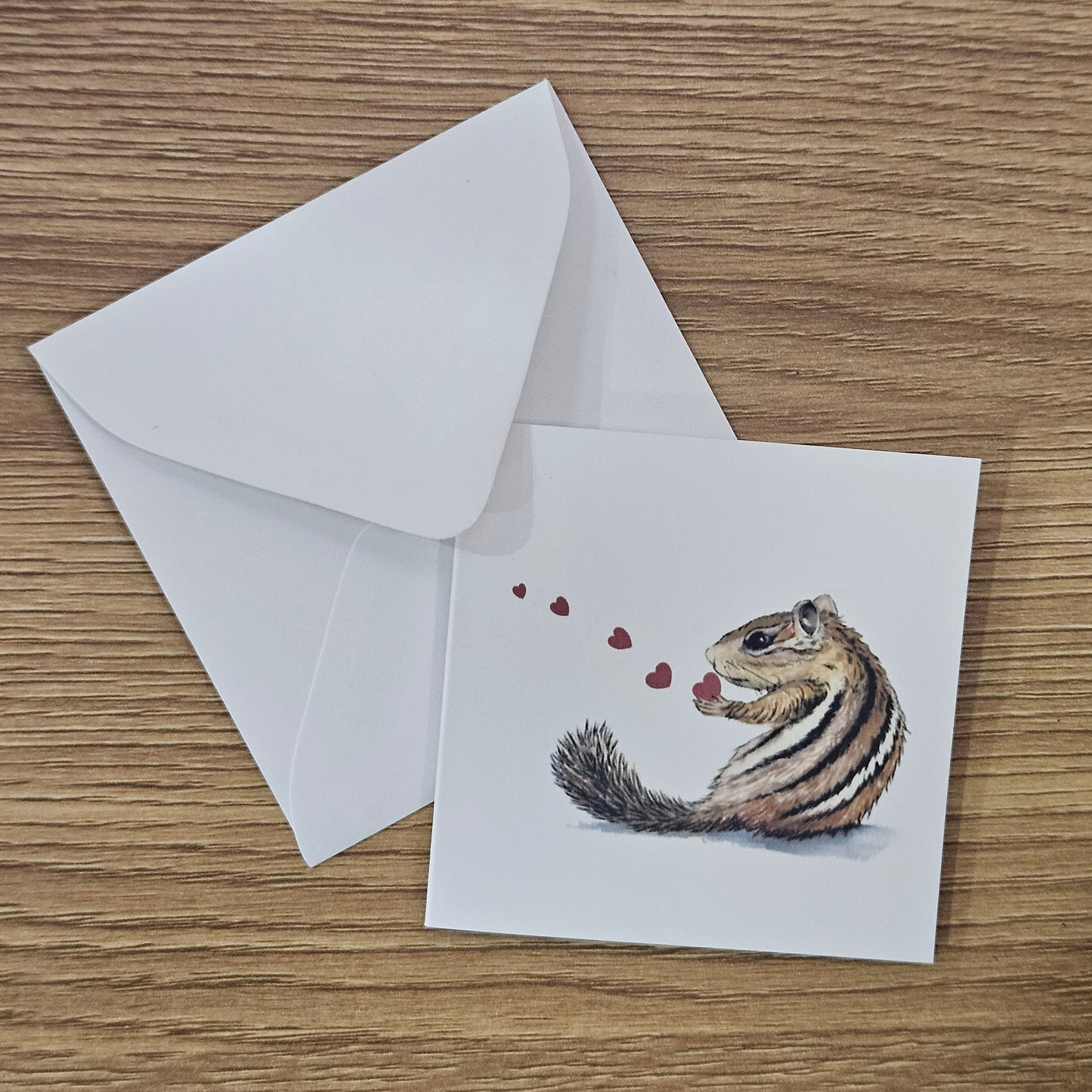 Chipmunk Kisses Mini Enclosure Card | 3x3 Gift Tag