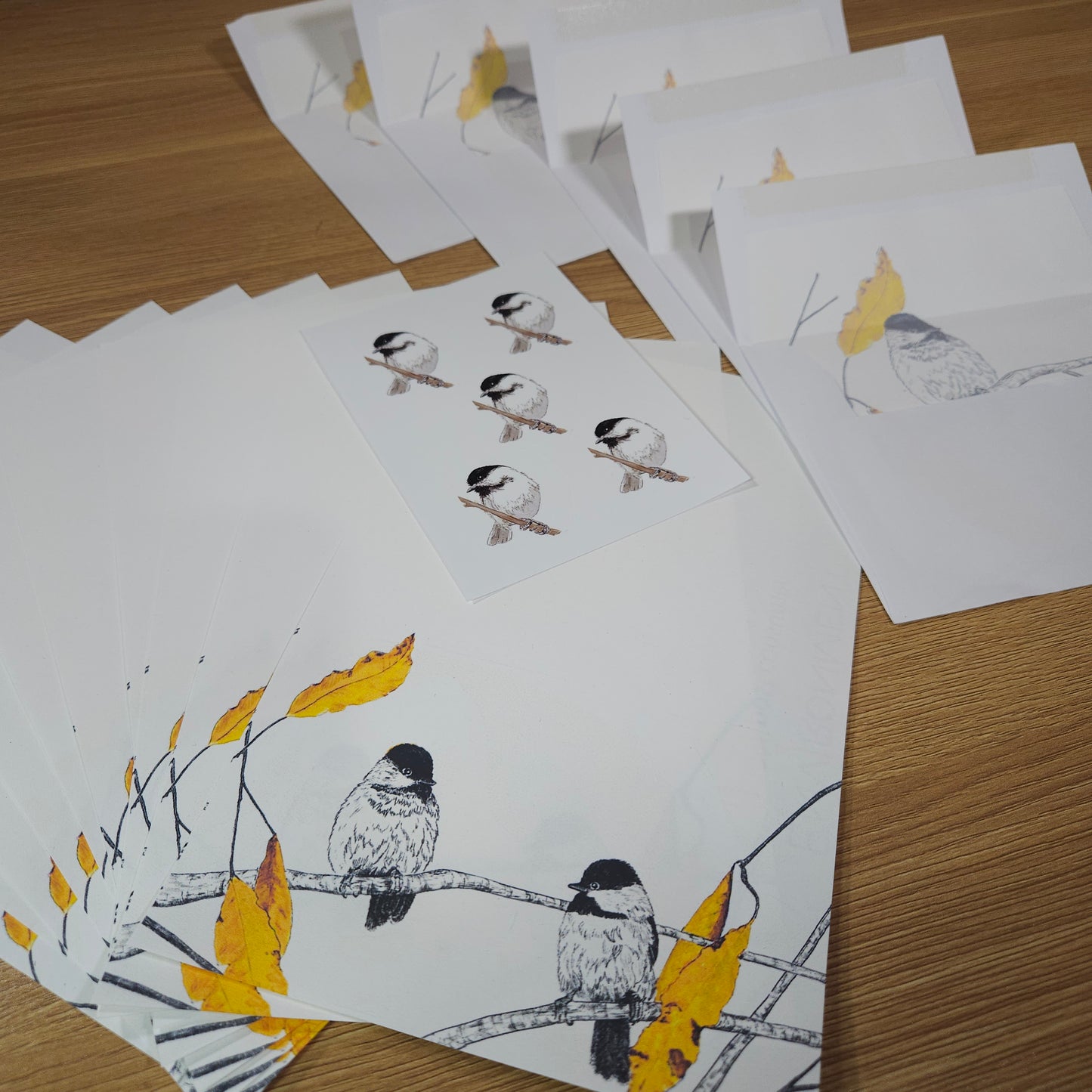 Fall Leaves and Chickadees Letter Writing Set