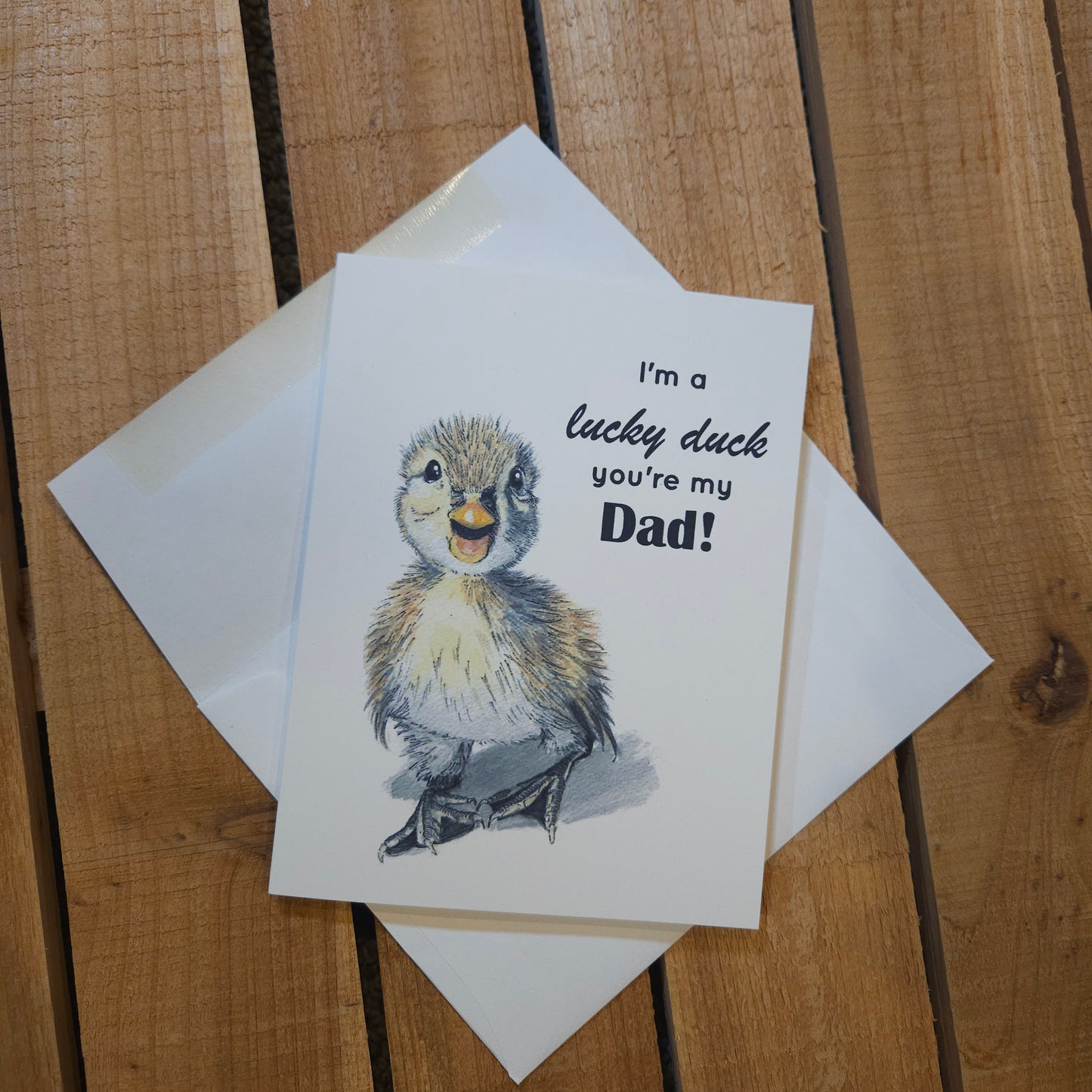 Lucky Duck Father’s Day Greeting Card | 4.25 x 5.5 inches | Kraft Envelope Included